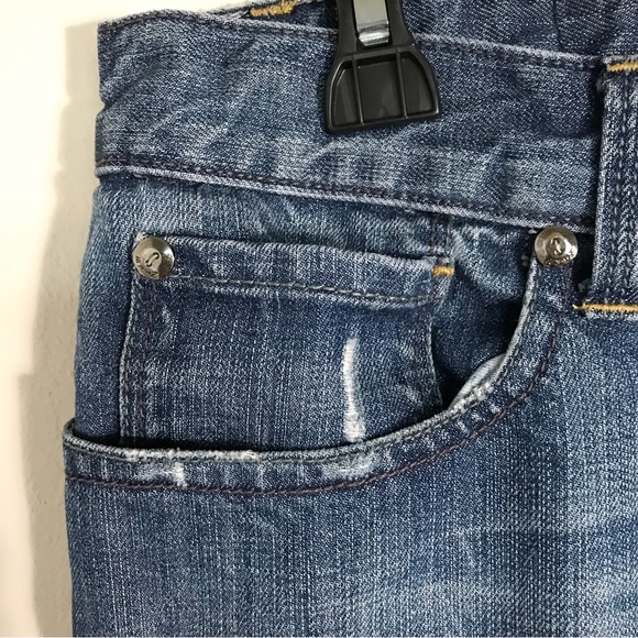 Level 99 Distressed Boyfriend Jeans Size 29 Blue Casual Pockets Cotton - Picture 4 of 12